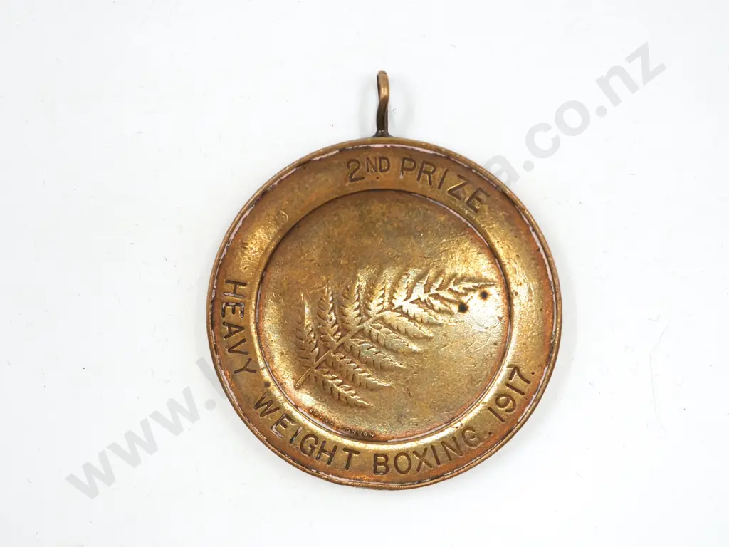 Prize Medal w Maori Chief Made by Spink of London Awarded to "14643  Jamieson" 2nd Prize Heavy Weight Boxing 1917 Image 1++