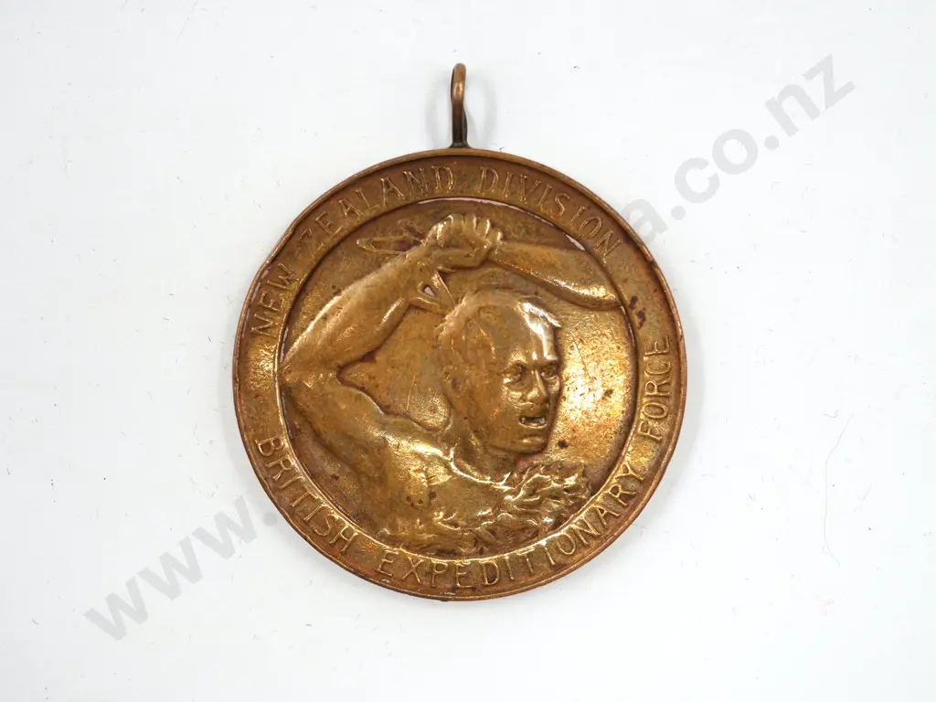 Prize Medal w Maori Chief Made by Spink of London Awarded to "14643  Jamieson" 2nd Prize Heavy Weight Boxing 1917 Image 1++