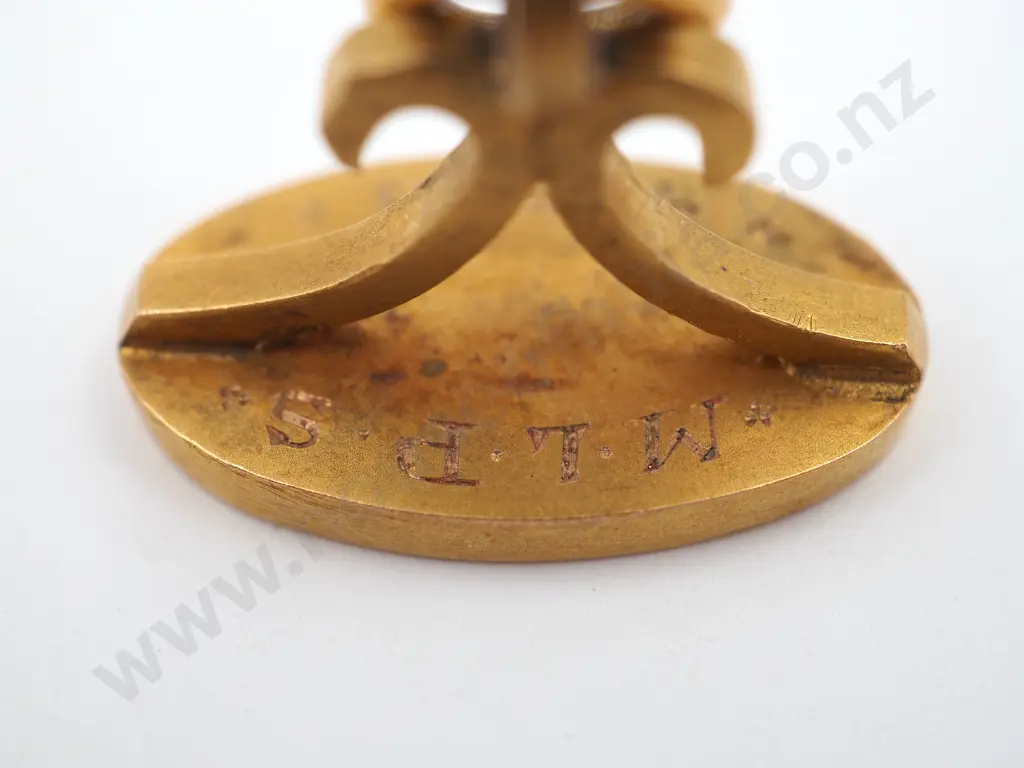 NZEF 9ct Gold WW1 Return Fob - 41503 W Cunningham (Manaia) Image 1++