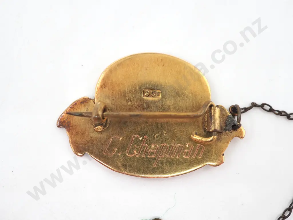 For Home & Country Badge in 9ct Gold Presented to C Chapman. Image 1++
