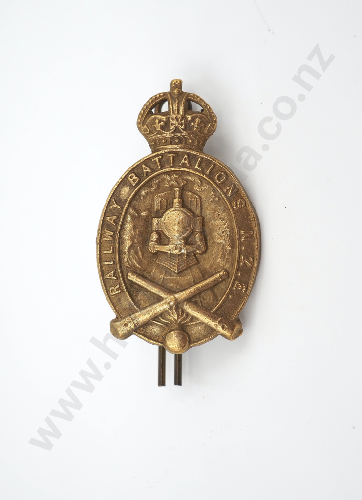 WW1 New Zealand Railway Battalion Cap Badge Image 1++