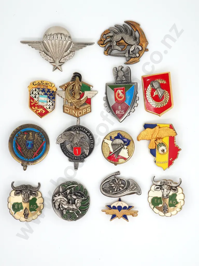 Large Lot of 15  French Military Badges: Image 1++