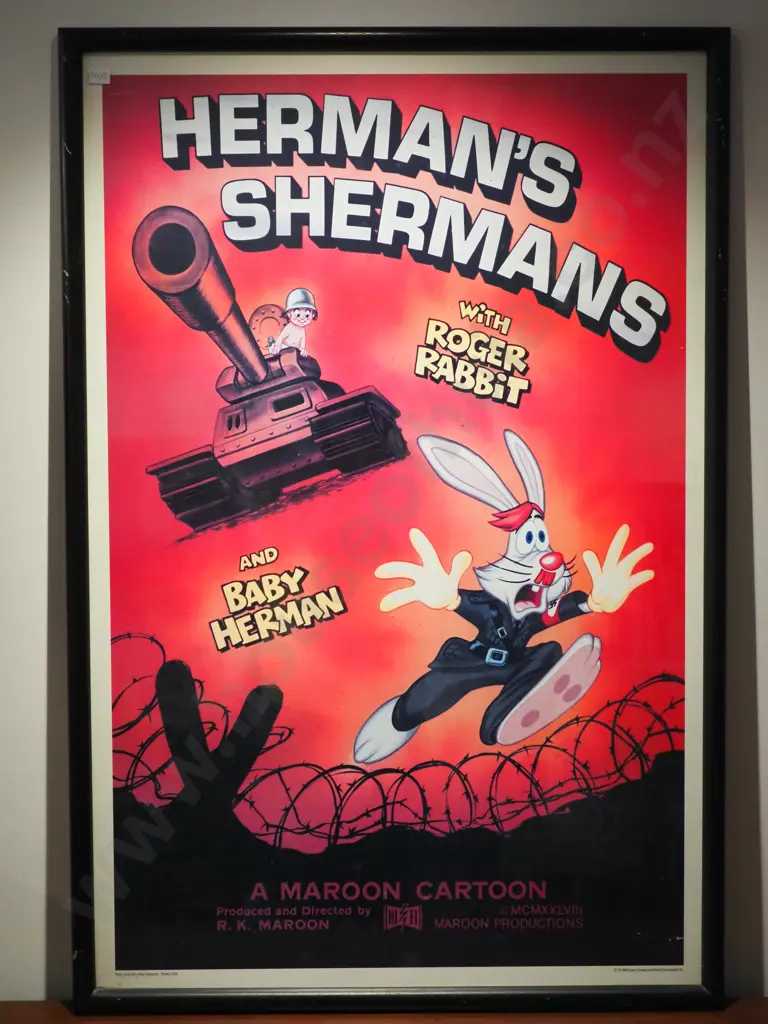 Large Disney "Hermans Shermans" Original Framed Movie Poster: Late Entry Image 1++