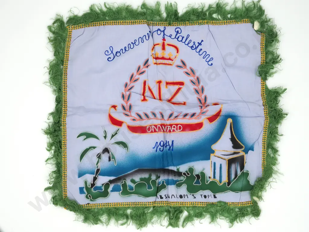 Pair of 1941 Palestine Veteran Souvenir Anti - Macassar Image 1++