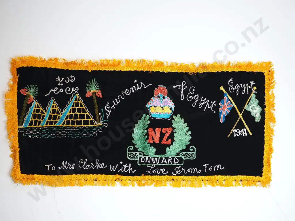 Large 1941 Large Egypt Veteran Souvenir Anti-Macassar Image 1++
