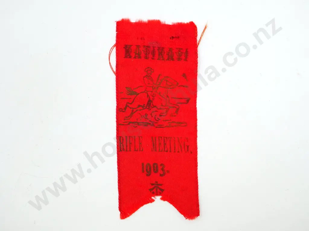 Rare Katikati Rifle Meeting 1903 Commemorative Silk Image 1++