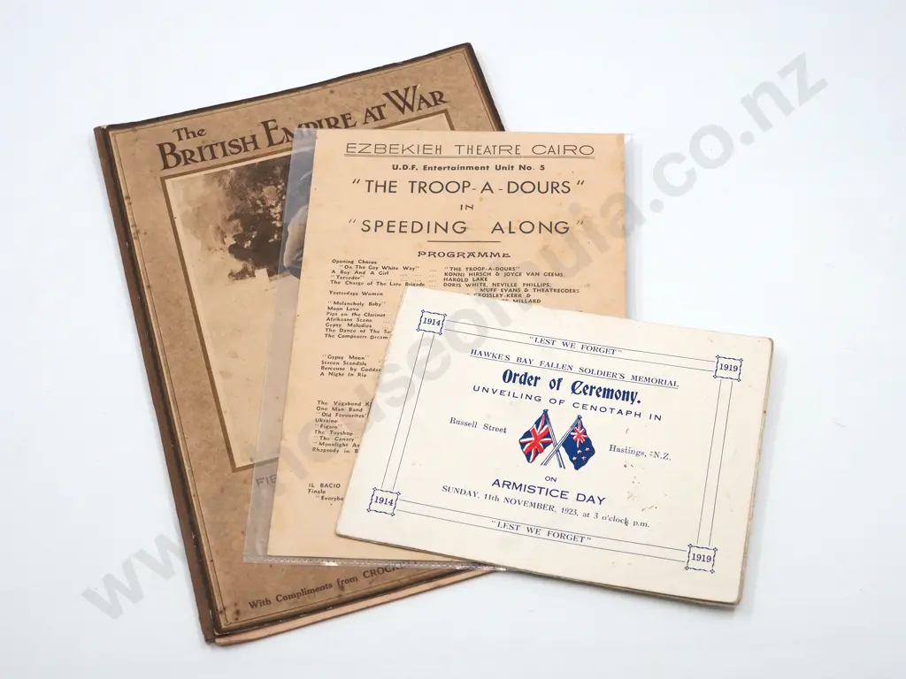 Three Items of Military Related Printed Ephemera Image 1++