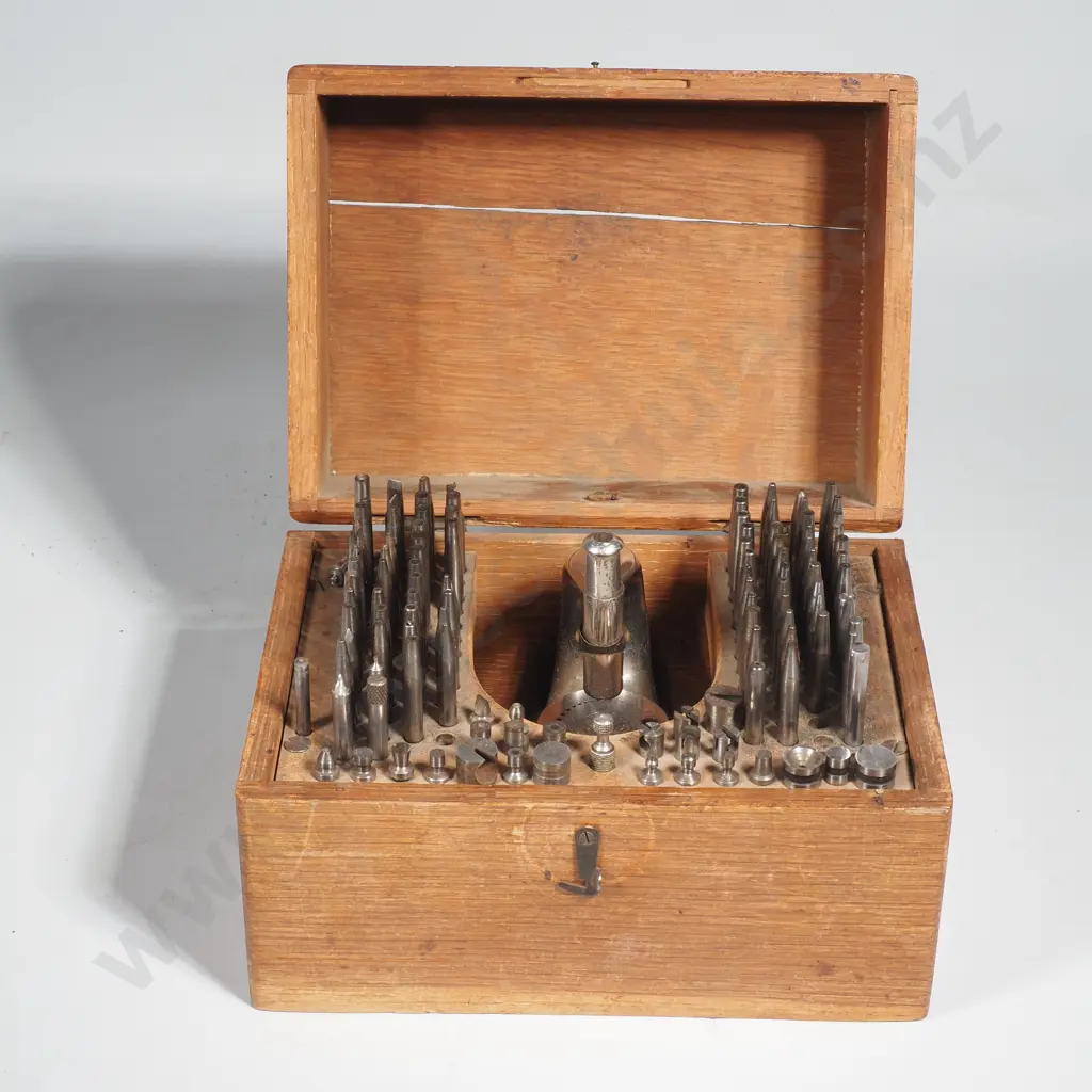 Boxed Vintage Watchmaker's Staking Tool Set Complete w Staking Frame Image 1++
