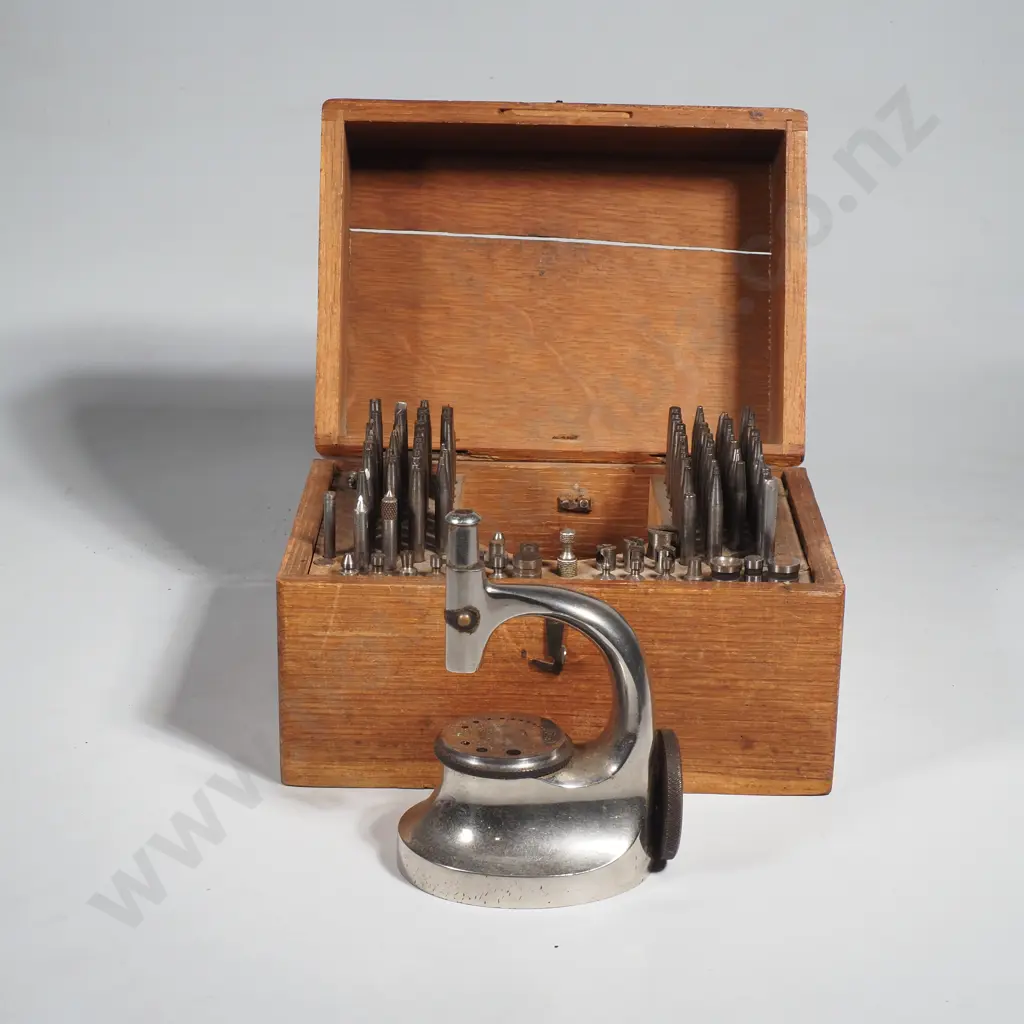 Boxed Vintage Watchmaker's Staking Tool Set Complete w Staking Frame Image 1++