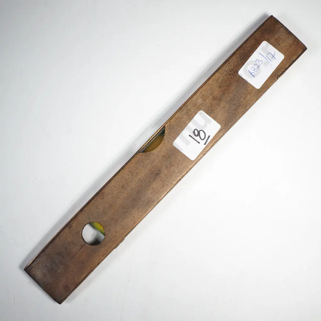 Vintage Torpedo Shaped Spirit Level Single Window by J Rabone & Sons w Plumb Vial for Checking Vertical Alignment Image 1++