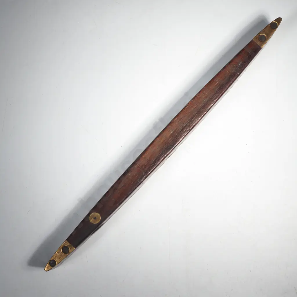 Brass & Mahogany Torpedo Shaped Spirit Level Single Window by J Rabone & Sons w Plumb Vial for Vertical Alignment Image 1++