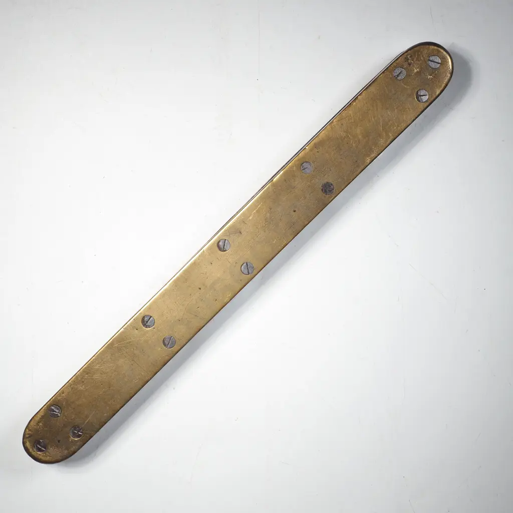 Antique  Brass & Mahogany Pocket Spirit Level w Central Vial & Two Brass Cutouts, Marker James John Liddell, Edinburgh Image 1++