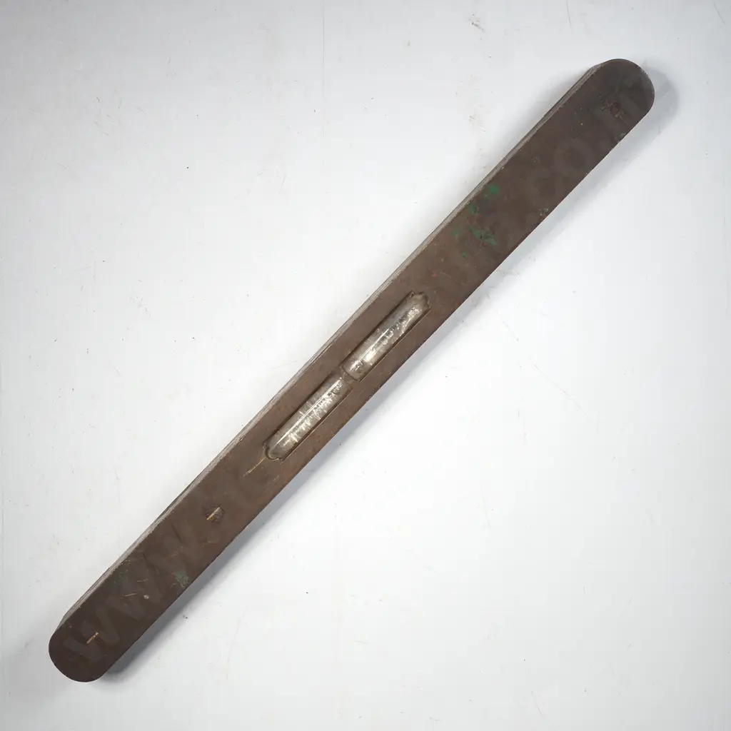 Brass Bound & Mahogany Pocket Spirit Level w Two Viewing Windows Image 1++