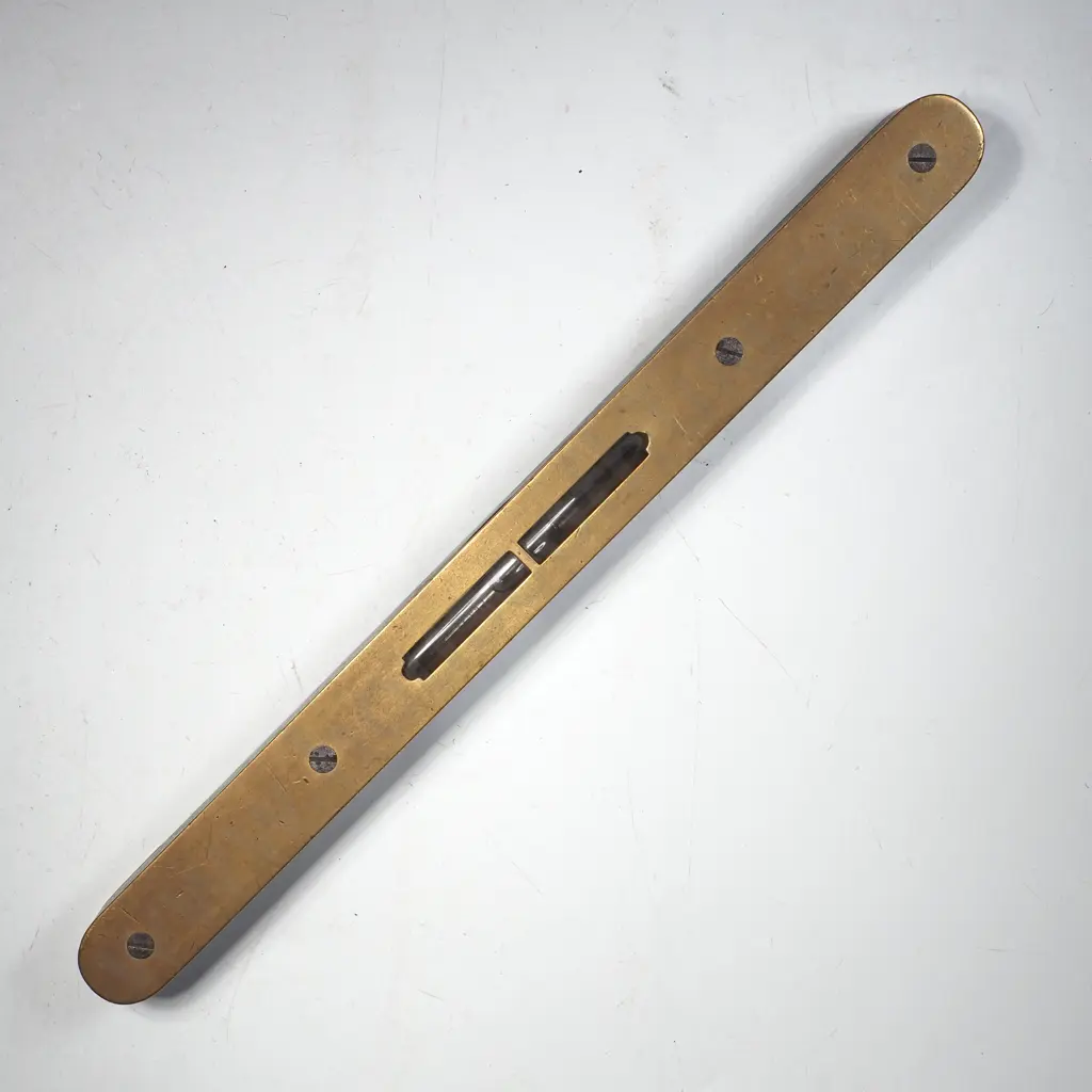 Brass Bound & Mahogany Pocket Spirit Level w Two Viewing Windows Image 1++