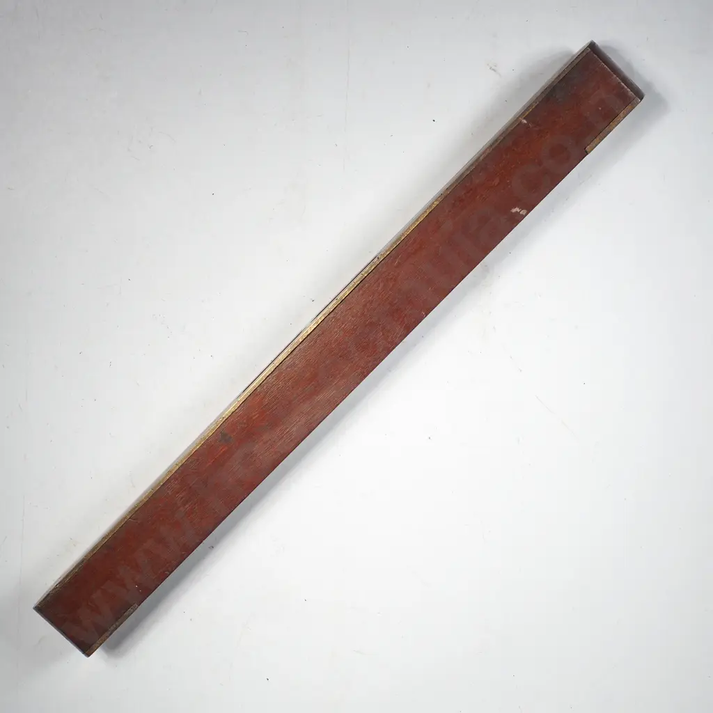 Vintage Wood & Brass Pocket Spirit Level w Dual Viewing Windows Image 1++