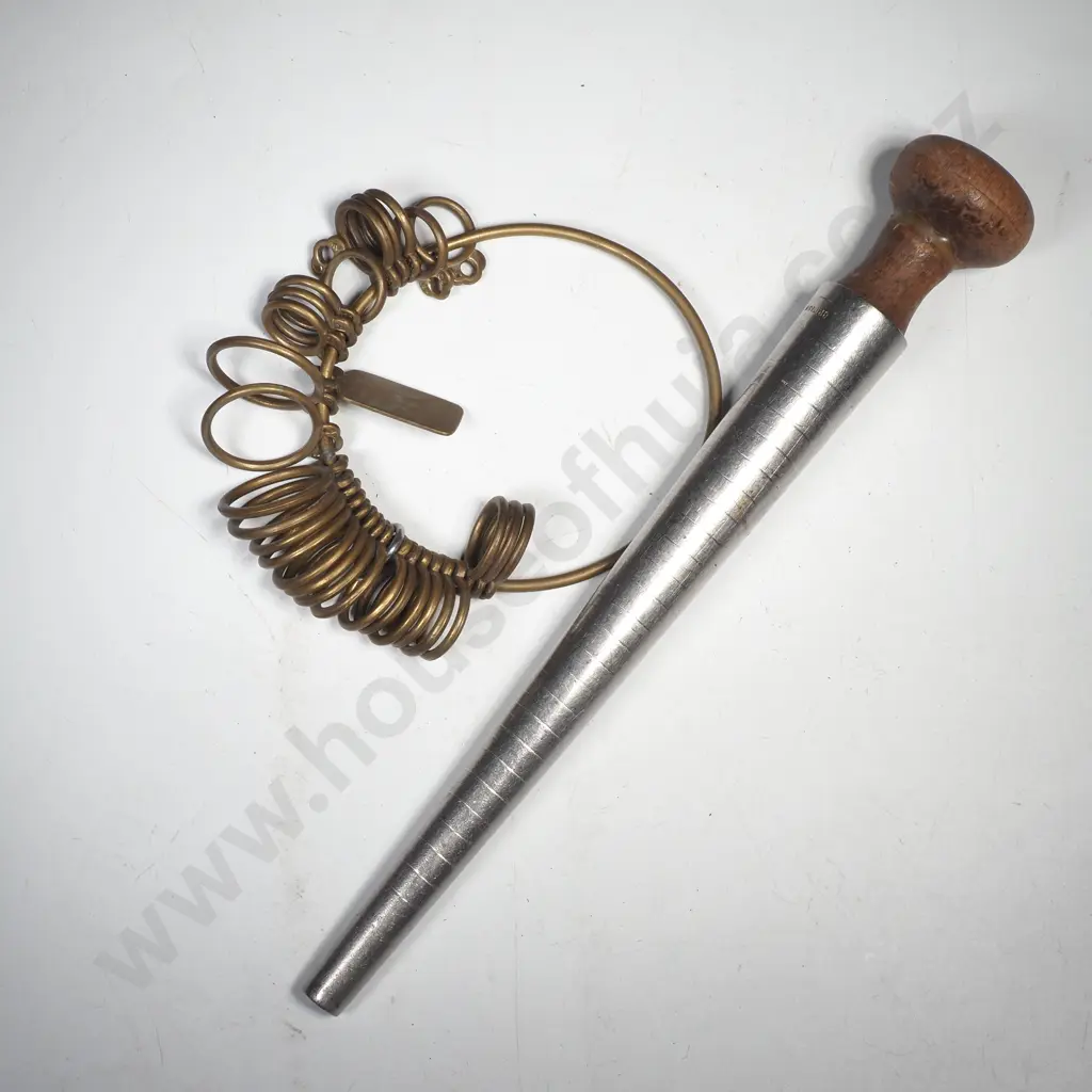 Two Vintage  Ring Sizers - (Ring Sizing Mandrel & a Finger Size Gauge Ring Loop) Image 1++
