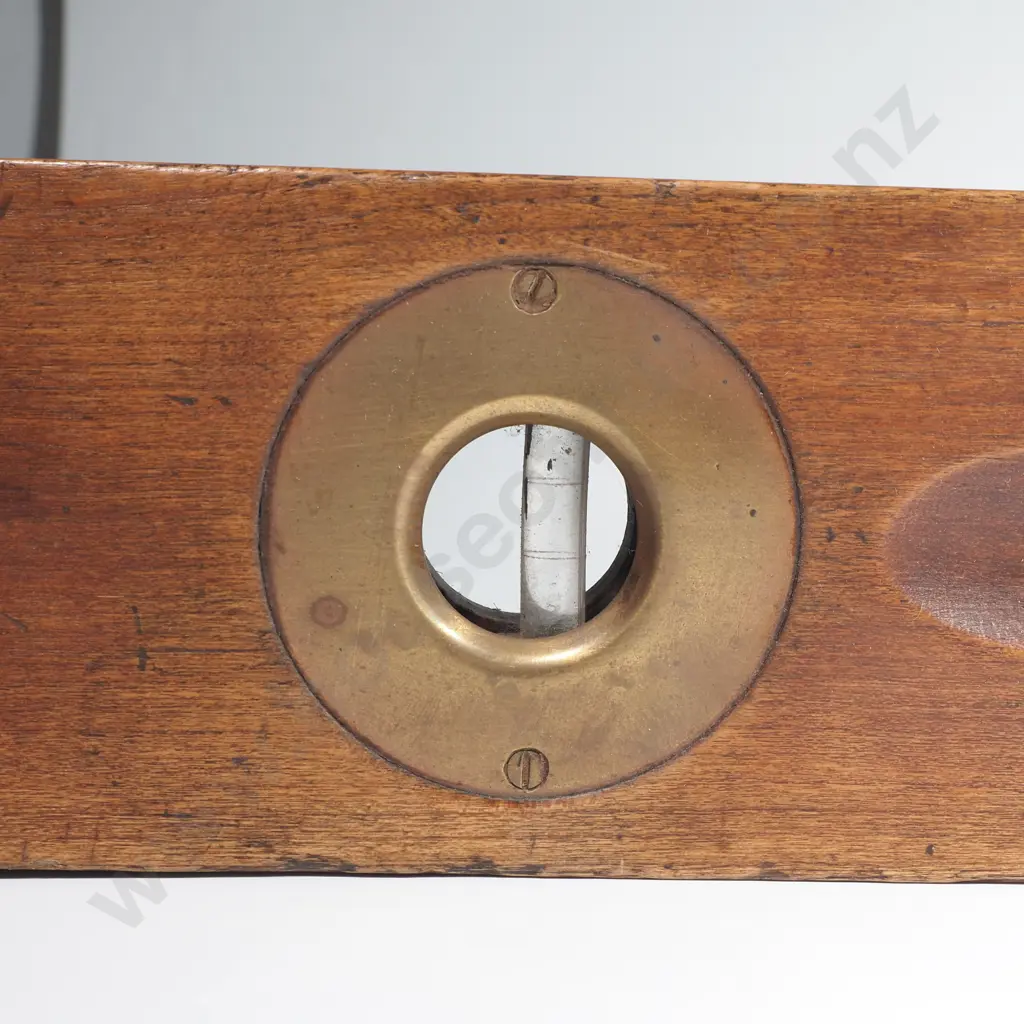 Vintage Wooden & Brass Spirit Level by Henry Disston & Sons, w Brass End Plates & Vial Surrounds Image 1++