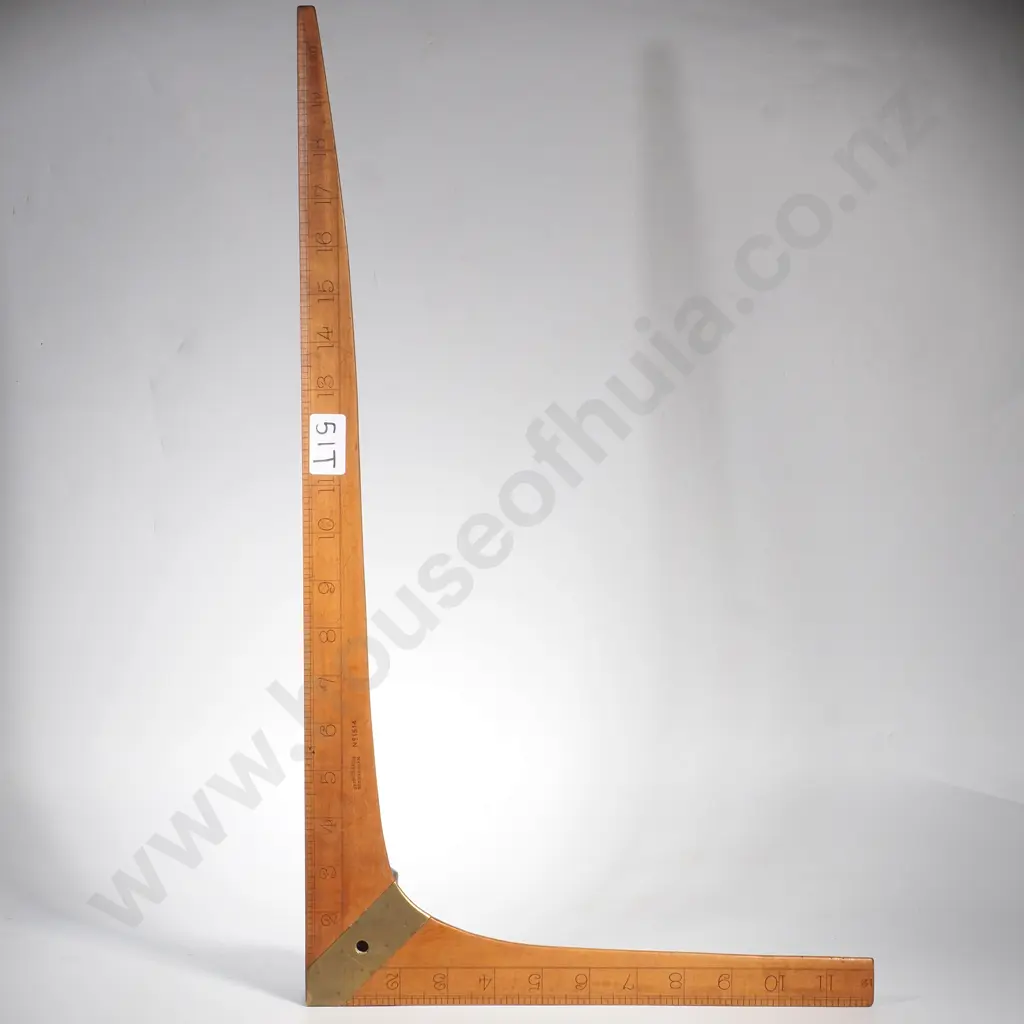 J. Rabone & Sons No. 1514 Boxwood & Brass  Tailor's Square (or Dressmaker's L Shaped Ruler) Image 1++