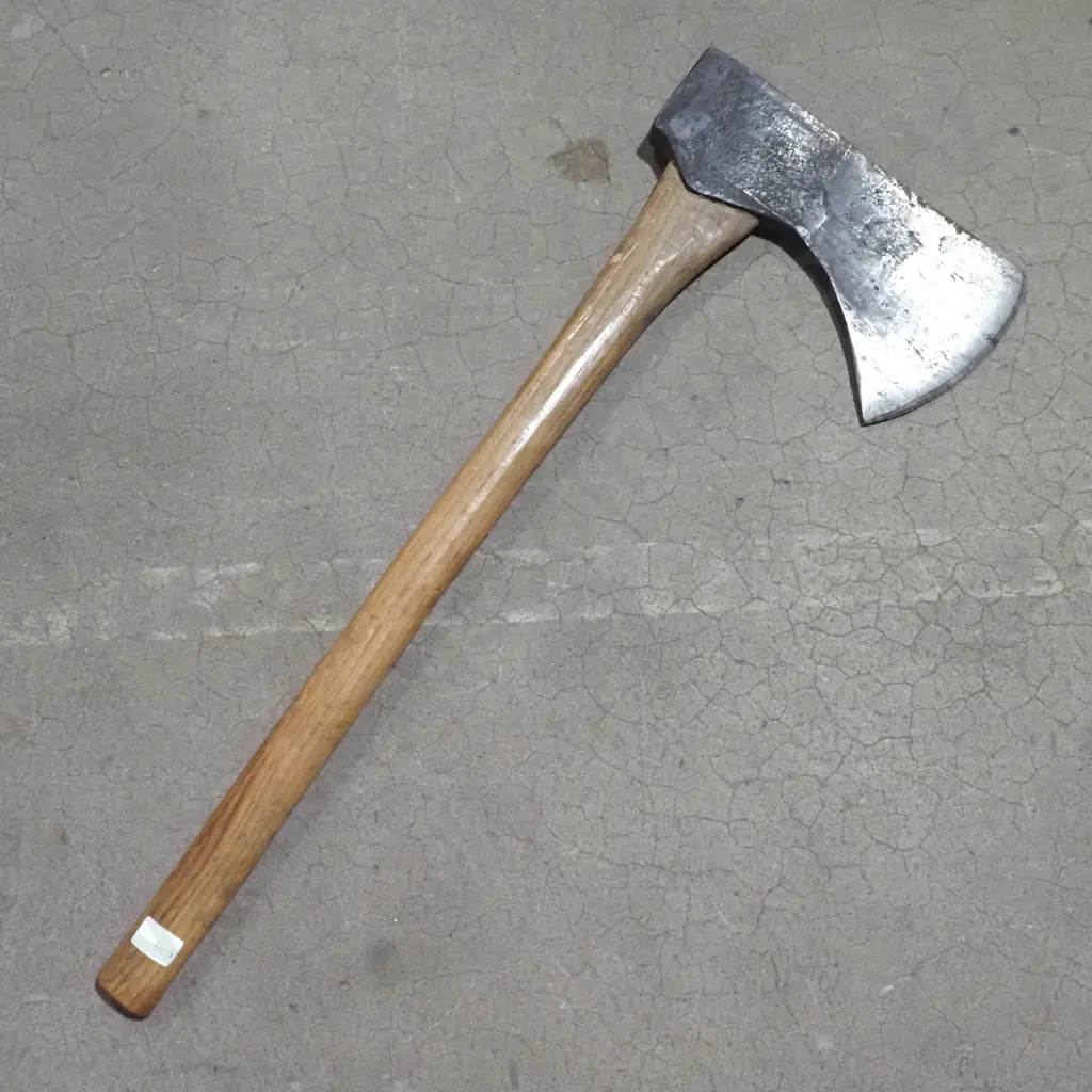Vintage Elwell Forged Steel Axe w Wooden Handles & Flared Profile 45952 Image 1++
