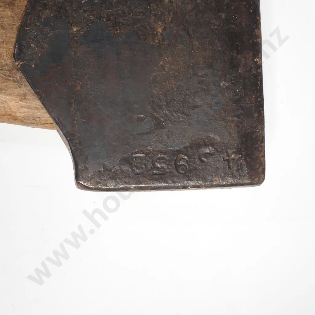 Vintage Elwell Forged Steel Axe w Wooden Handles & Flared Profile 45952 Image 1++