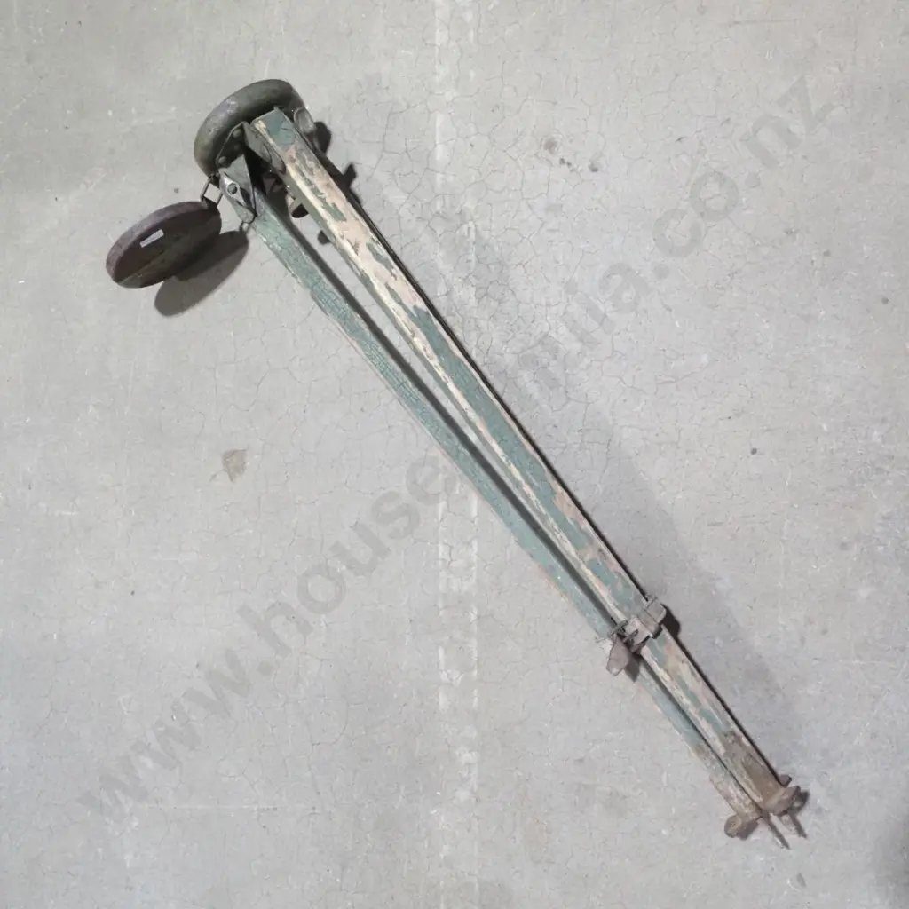Vintage Wooden &  Metal Tripod w Metal Hardware, Possibly Military Artillery Image 1++