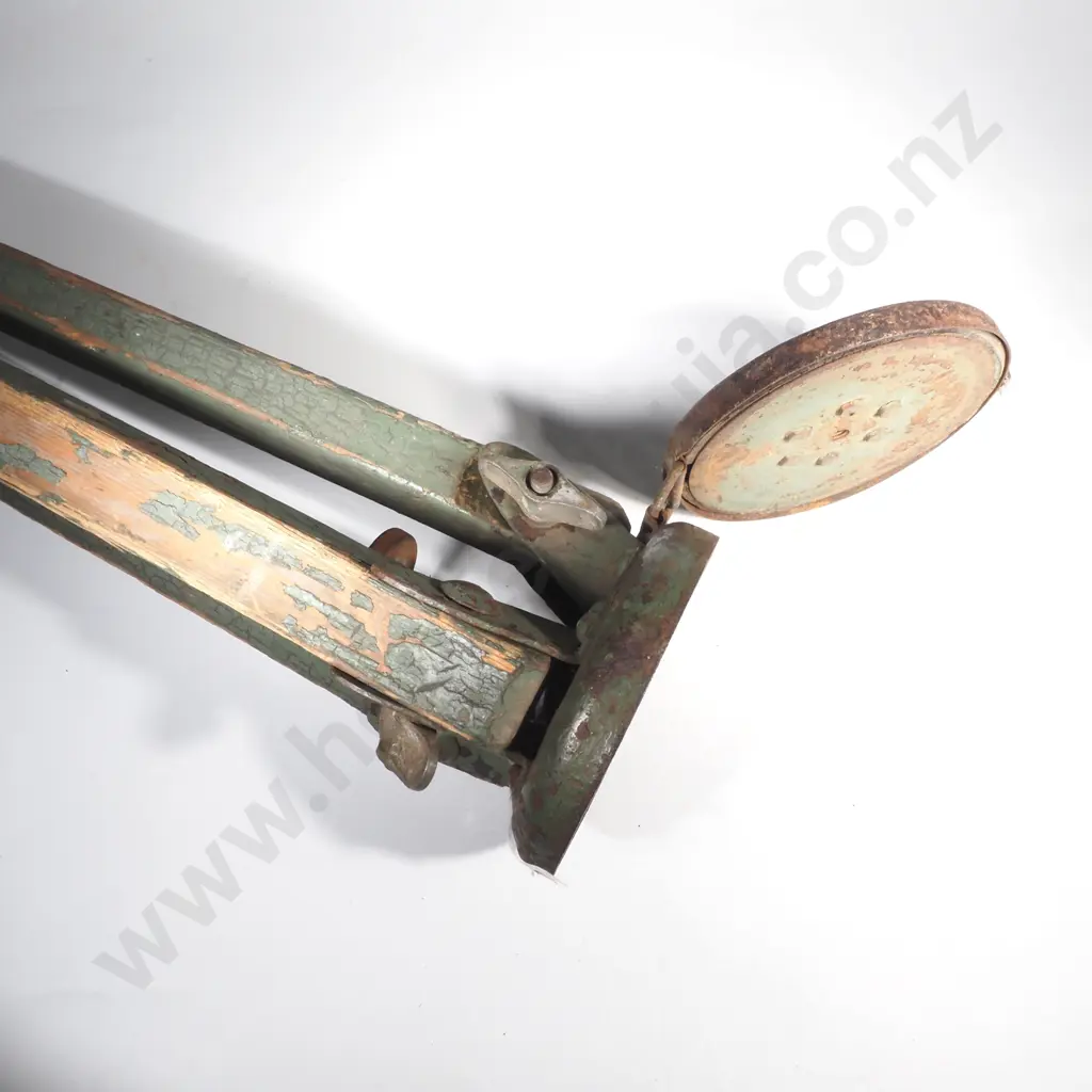 Vintage Wooden &  Metal Tripod w Metal Hardware, Possibly Military Artillery Image 1++