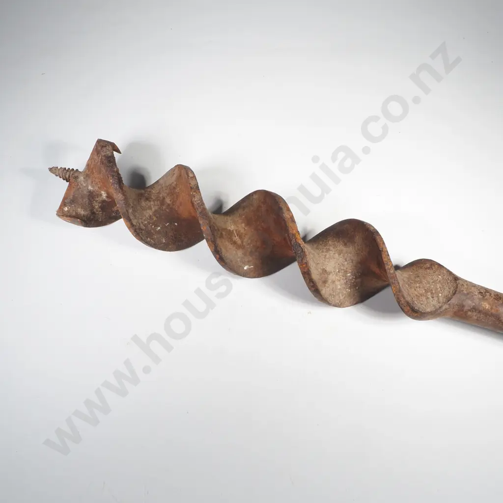 Vintage Timber Framing Auger Bit Used for Heavy Carpentry & Construction Image 1++