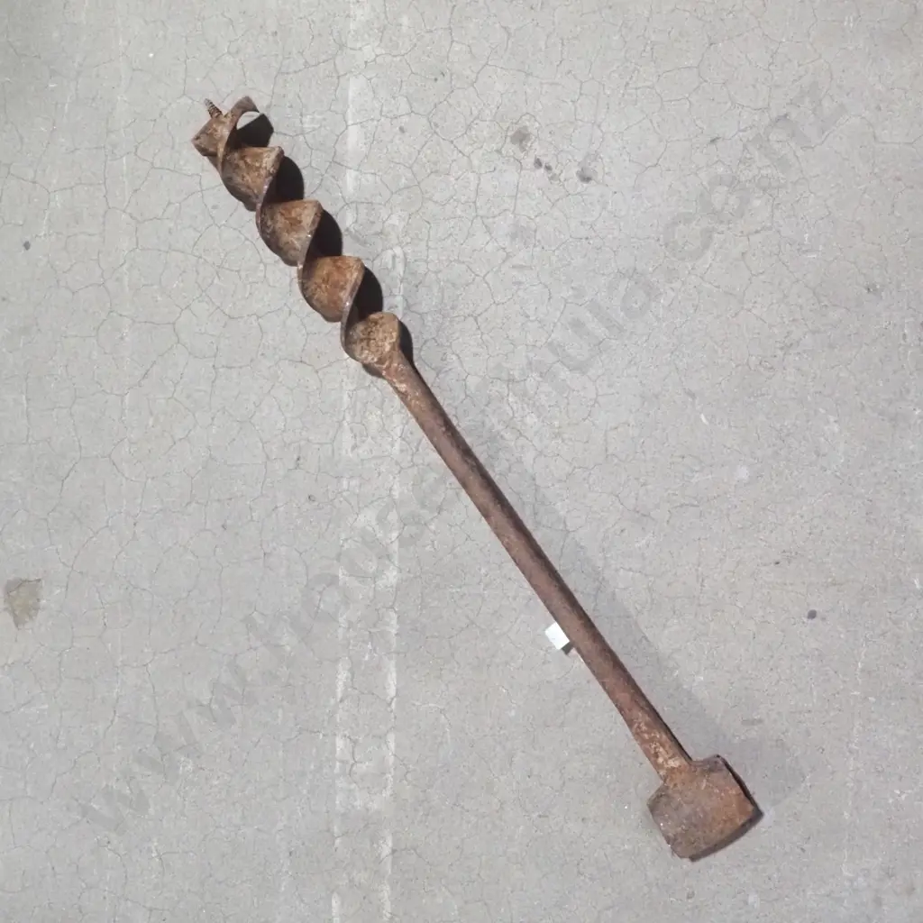 Vintage Timber Framing Auger Bit Used for Heavy Carpentry & Construction Image 1++