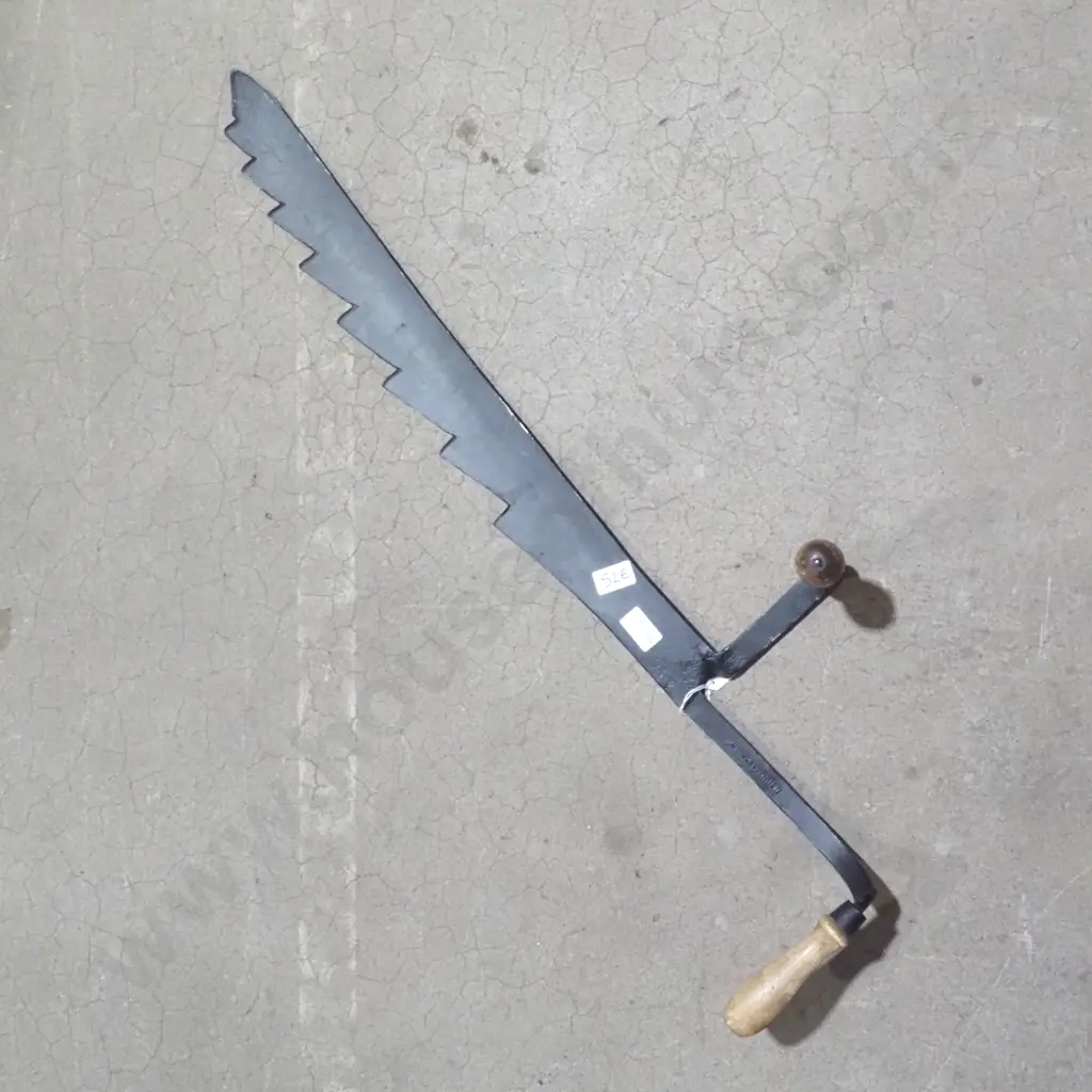Antique 'Brades & Co'  Agricultural Hay Knife Or Silage Saw w Wooden Handles Patent No.71 Image 1++