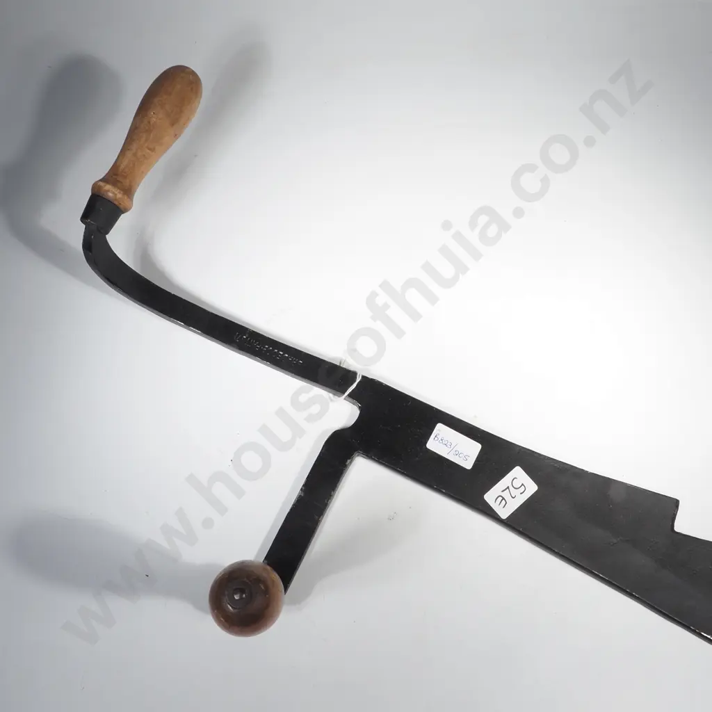 Antique 'Brades & Co'  Agricultural Hay Knife Or Silage Saw w Wooden Handles Patent No.71 Image 1++