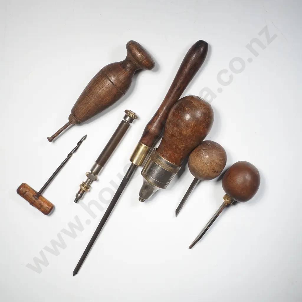 Vintage Hand Engraving & Watchmaking Tools including Palm Handled Gravers Image 1++