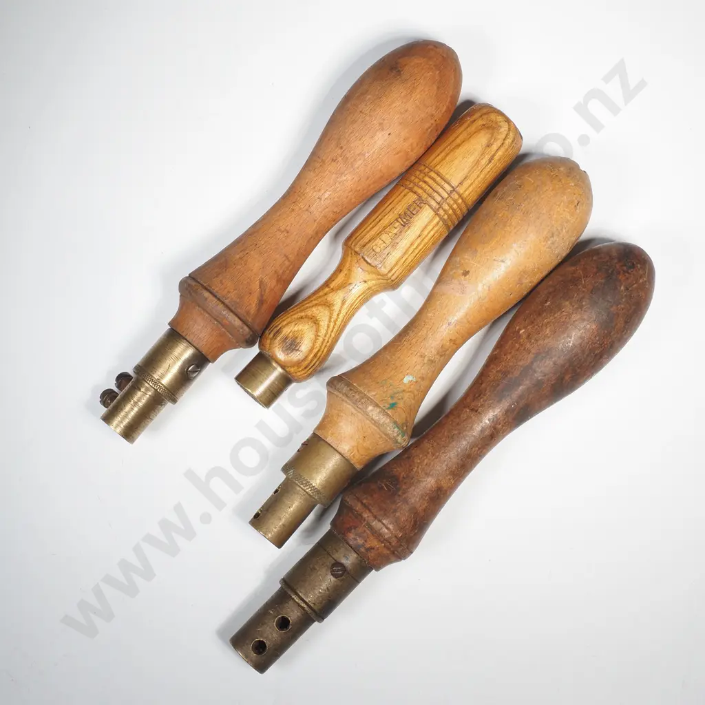 Vintage Wooden Handled Padsaw or Compass Saw Handles w Rectangular Slots for Interchangeable Blades Image 1++