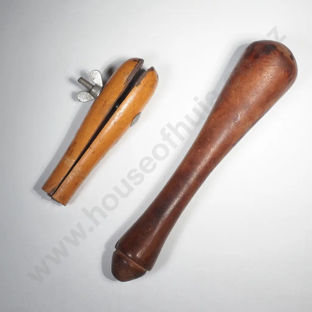 Vintage Jewellers Working Stick Used for Moulding & Shaping Soft Sheet Materials & Wooden Ring Clamp Or Vice Image 1++