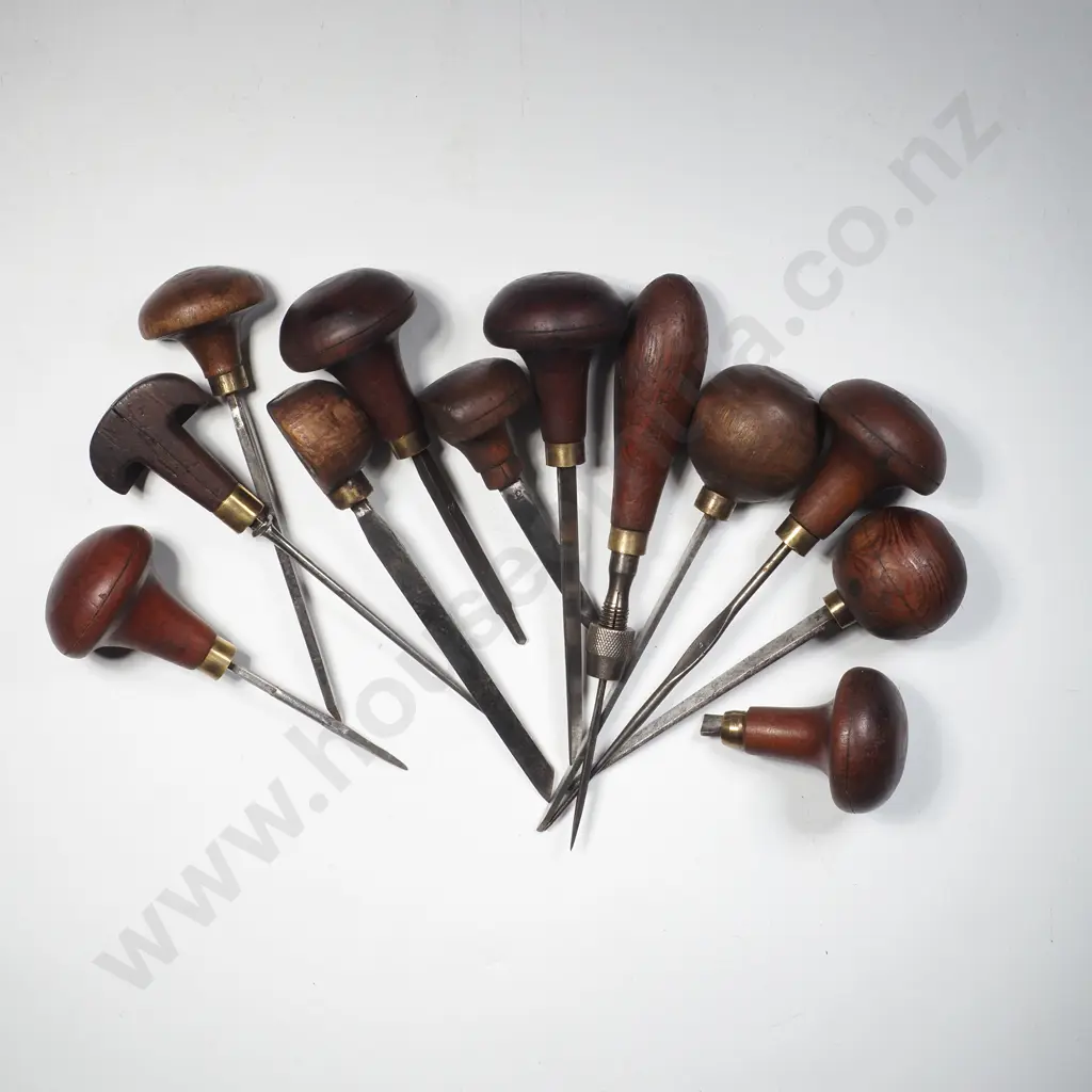 Watchmakers Hand Gravers w Mushroom Shaped Handles for Intricate Metal Decoration, Micro-Carving & Lettering Image 1++