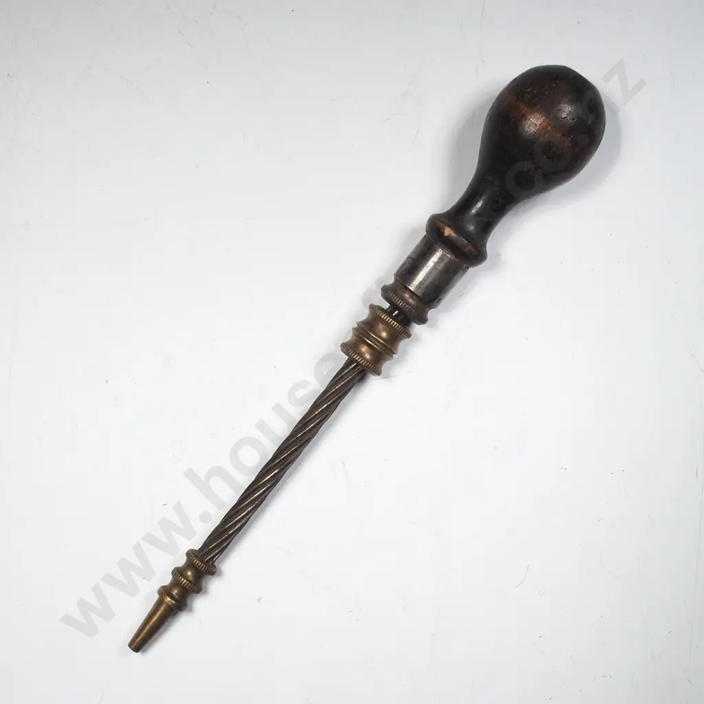 Vintage Brass & Steel Archimedes Drill w Wooden Handle Used by Jewellers, Watchmakers & Craftpeople Image 1++