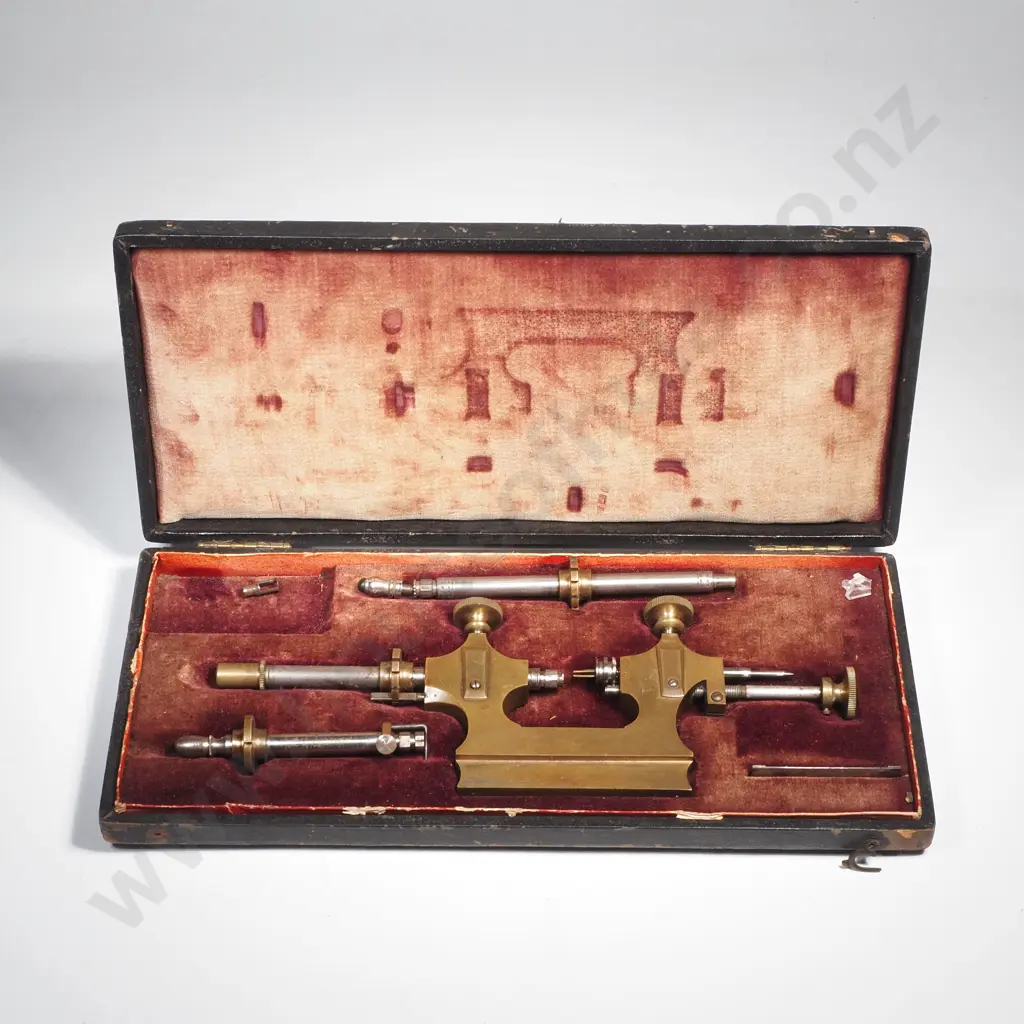 Boxed Antique Watchmaker's Tool inside a Fitted Velvet Lined Box Image 1++