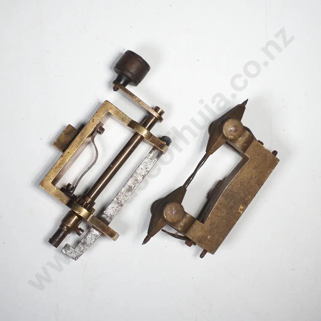 Brass Watchmakers Depthing Tool & Vintage Clock Mainspring Winder (To Safely Wind, Tension & Release Clock Mainsprings) Image 1++