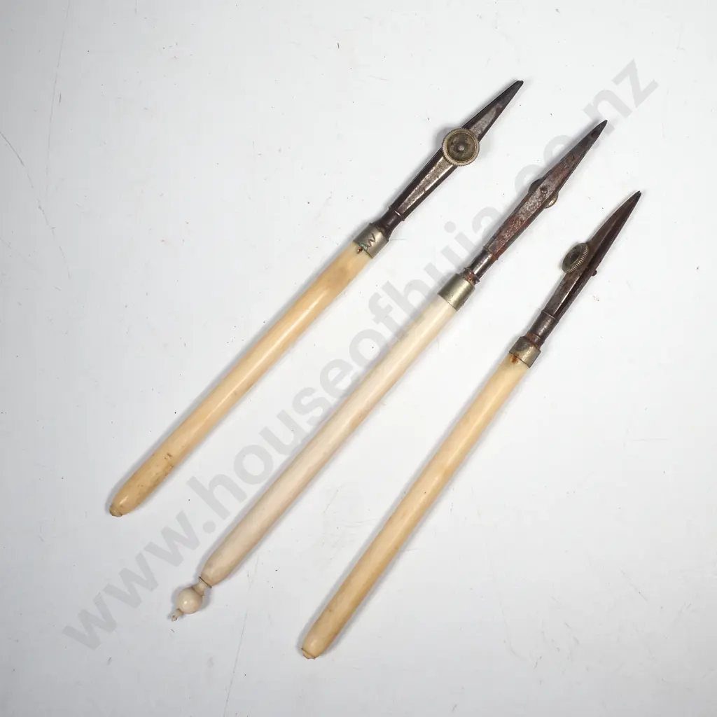 Three Ivory Handled Jewellery or Watch Making Instruments Image 1++