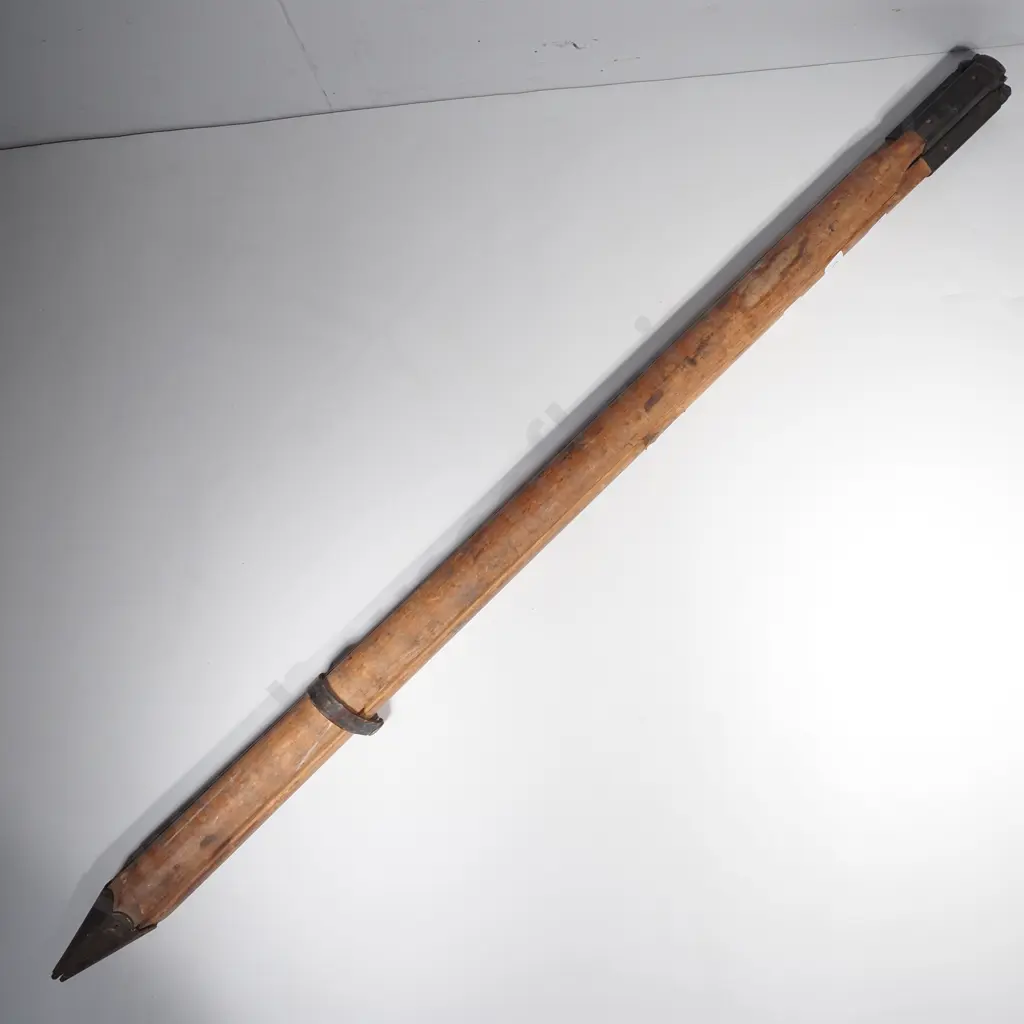 Vintage Wooden Tripod w Metal Feet Image 1++