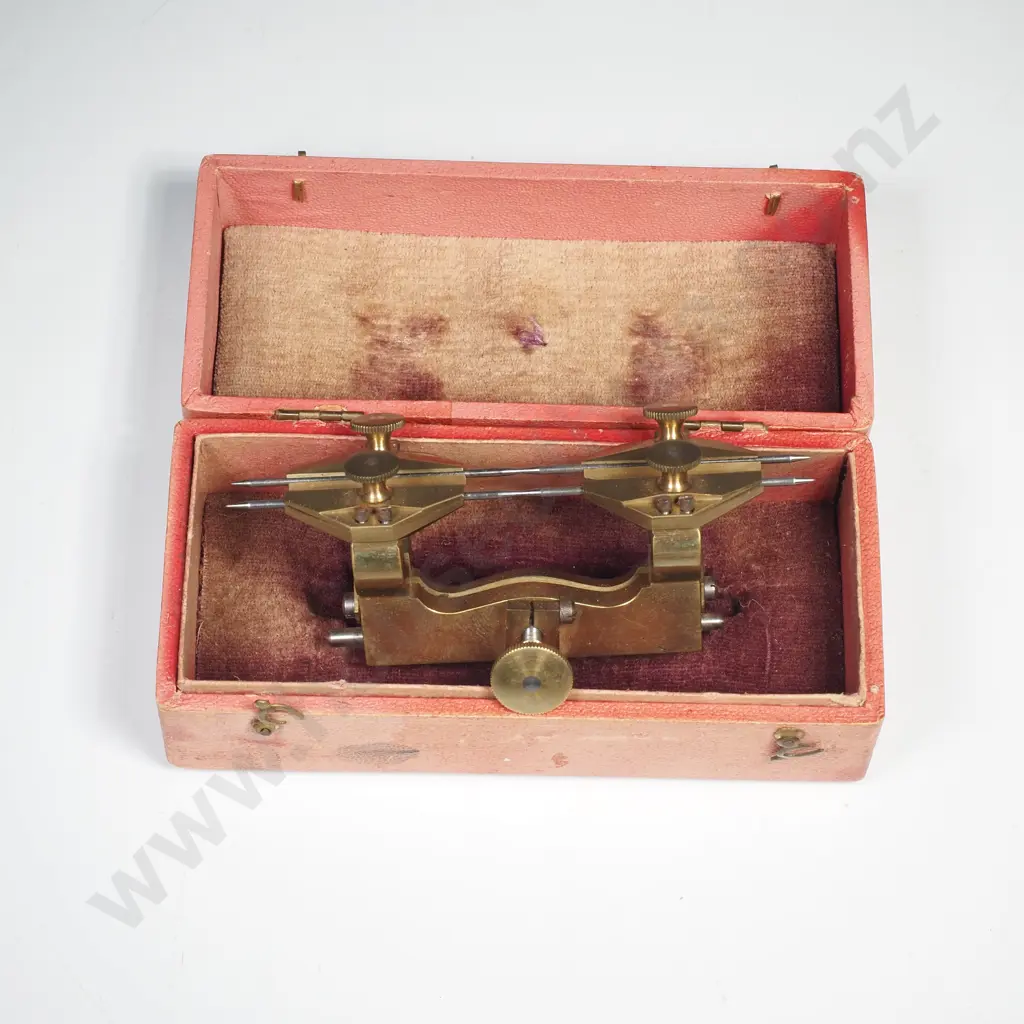 Vintage Watchmaker's Depthing Tool in a Red Fitted Box Image 1++