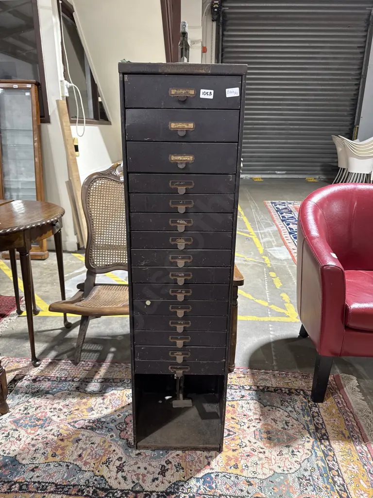 Vintage G-S Flexo Crystals Watchmakers Cabinet by Germanow Simon Co w a Crystal Pressing Surface w Foot Pedal at Base Image 1++