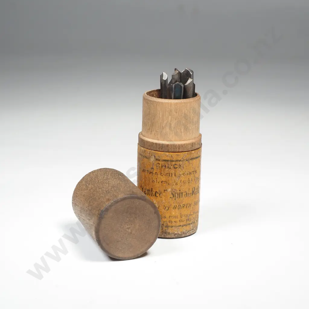 Vintage Original Fluted Drill Points inside a Vintage Yankee Container Image 1++