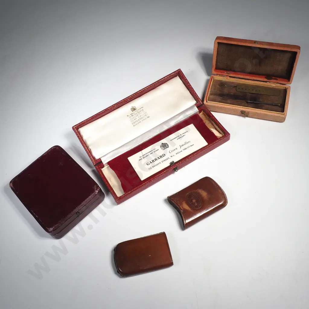 Victorian Leather Cheroot Case & Two Vintage Jewellery Boxes Image 1++