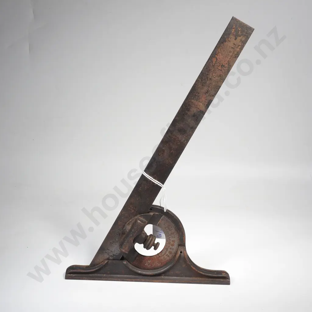 Vintage Protractor Head by Moore Wright of Sheffield w an Attached Steel Ruler Image 1++
