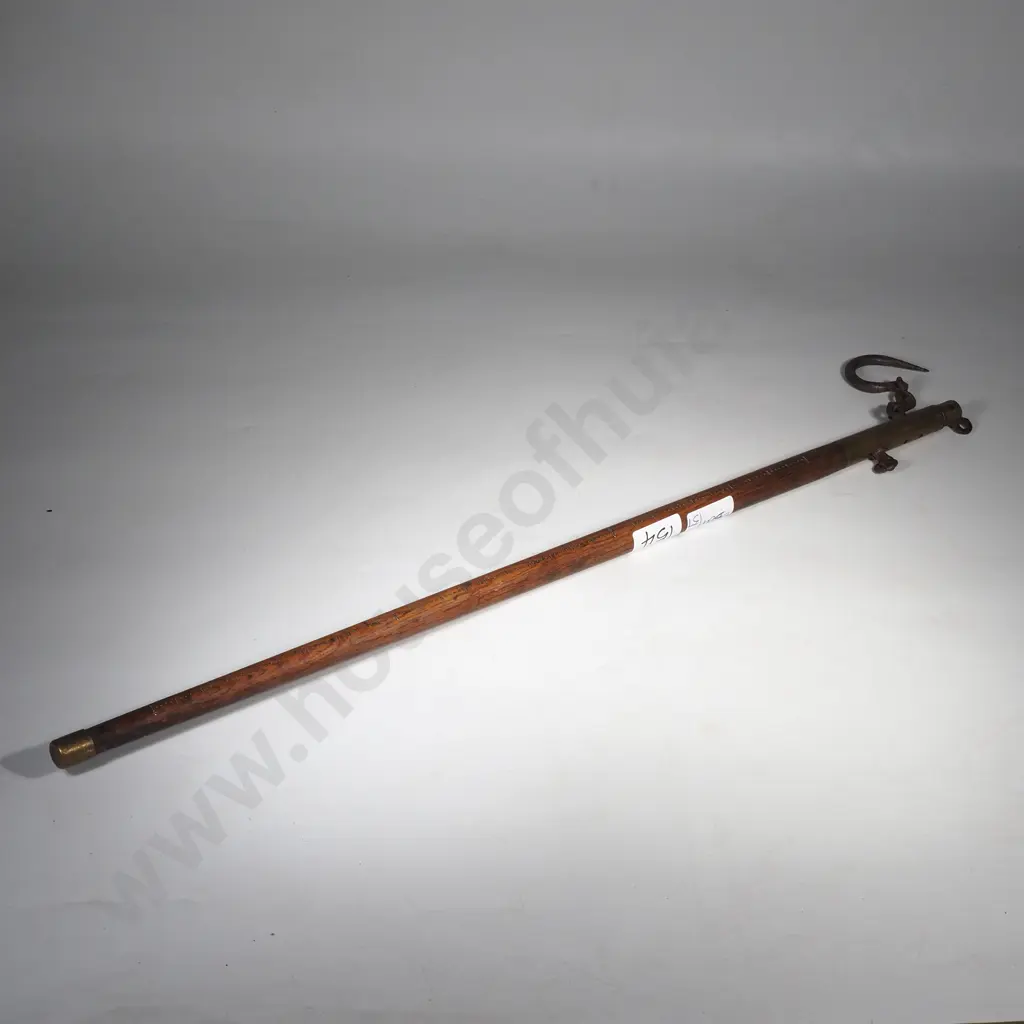 Antique Wood & Brass Measuring Stick Image 1++