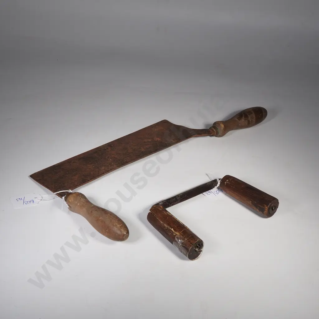 Vintage Draw Knife or Drawshave & a Smaller Vintage Drawknife w File Image 1++
