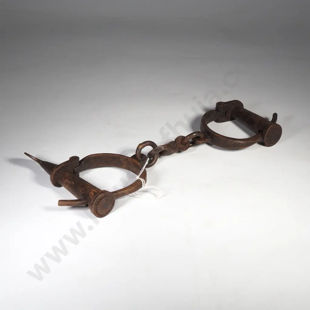 Reproduction Copy of an Antique 'Darby' Style Restraint (Manacles) Image 1++