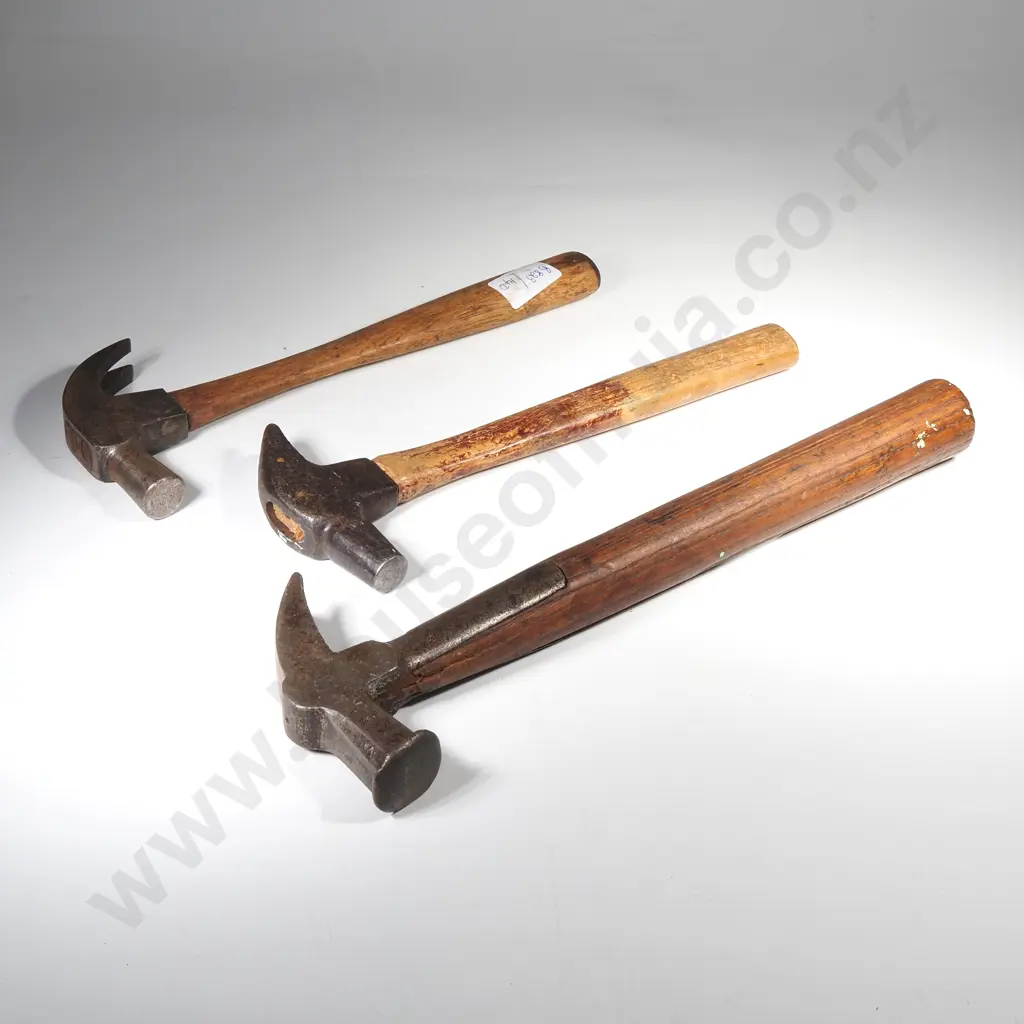 Vintage Strapped Claw Hammer & Two Others Image 1++