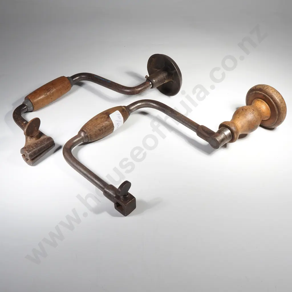 Two Vintage Hand Brace Drills Image 1++
