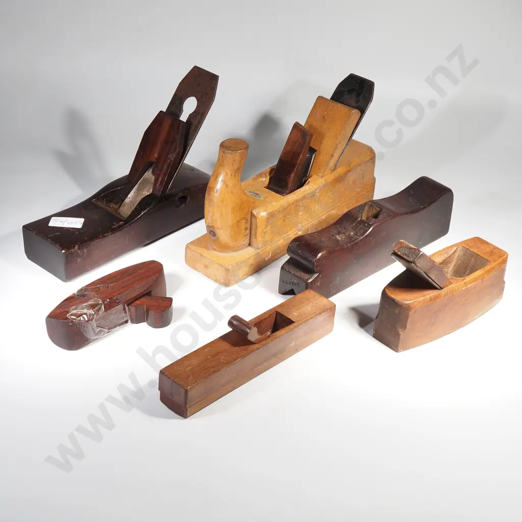 Six Wooden Planes including an Emmerich & Elsworth European Style Wooden Horn Smoothing Plane Image 1++